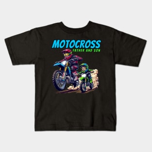 Father Son  Bike Motocross father and son Motorcycle Kids T-Shirt